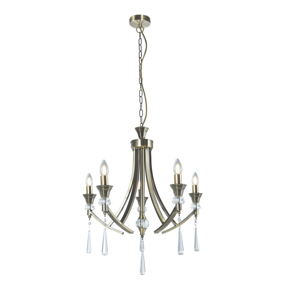 Sophia Antique Brass 5 Light Pendant