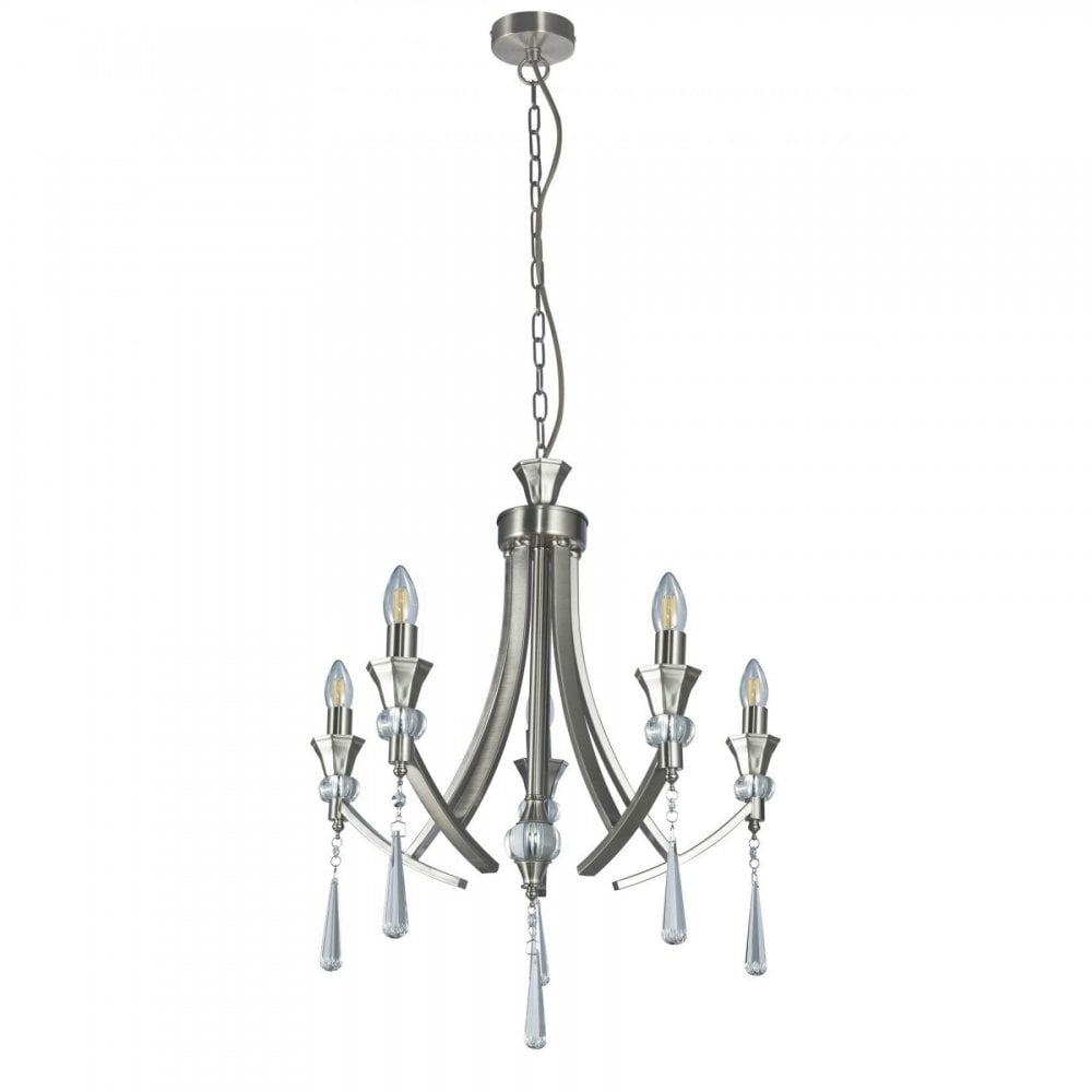 Sophia Satin Chrome 5 Light Pendant
