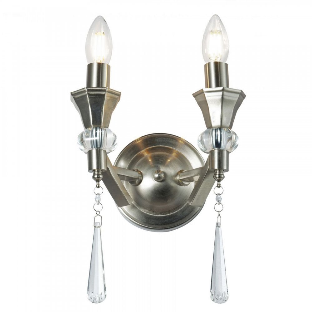 Sophia Satin Chrome Crystal Wall Light