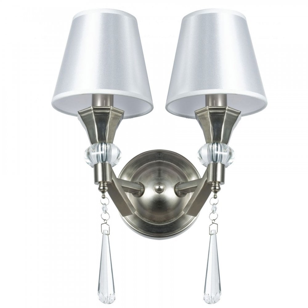 Sophia Satin Chrome Crystal Wall Light