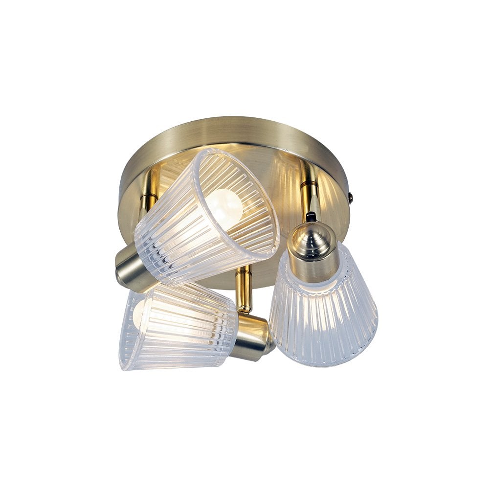 Gatsby 3 Light Satin Brass Bathroom Ceiling Light IP44