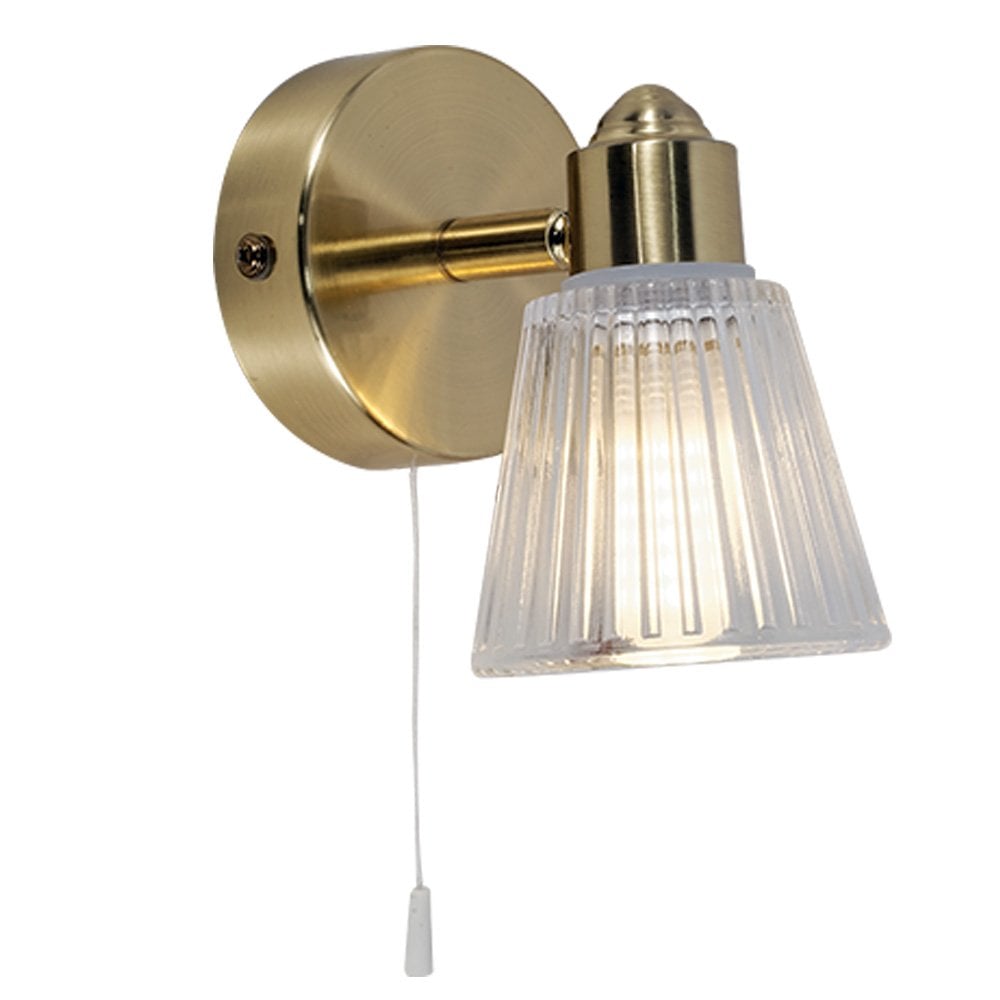 Gatsby 1 Light Satin Brass Bathroom Wall Light IP44