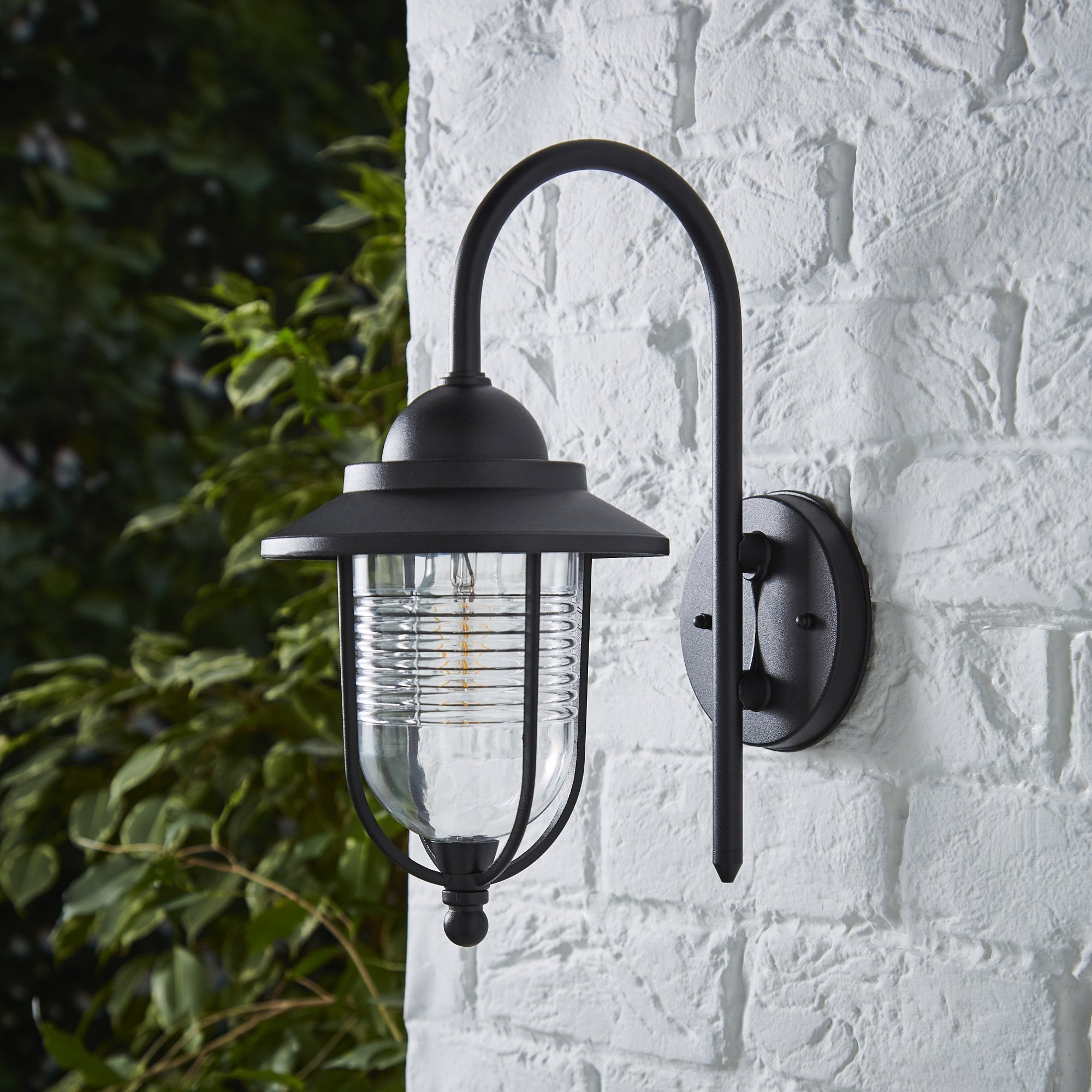 Outdoor Fishermans Wall Lantern in Black