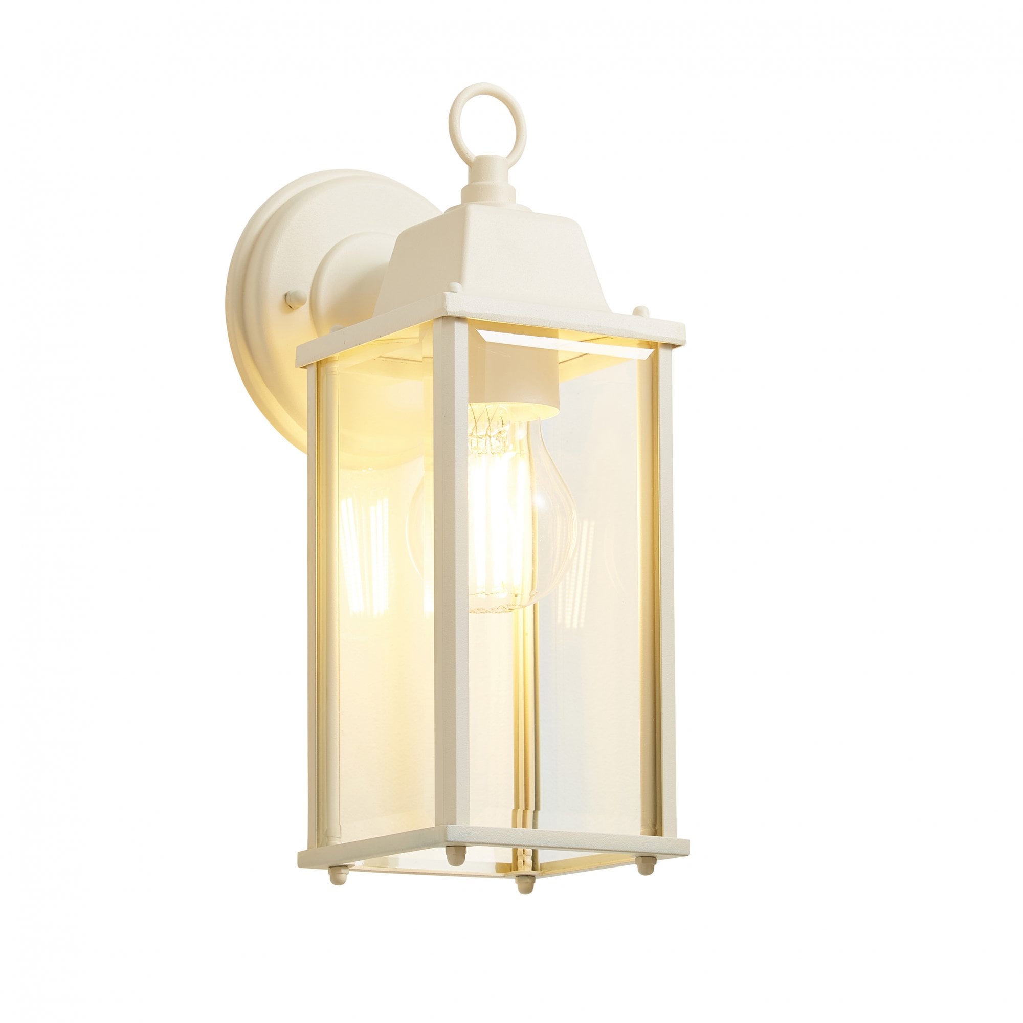 Ceres Ivory Outdoor Wall Lantern Bevelled Glass