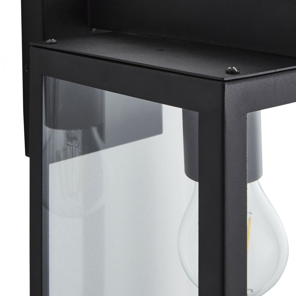 Hestia Glass Wall Lantern in Black