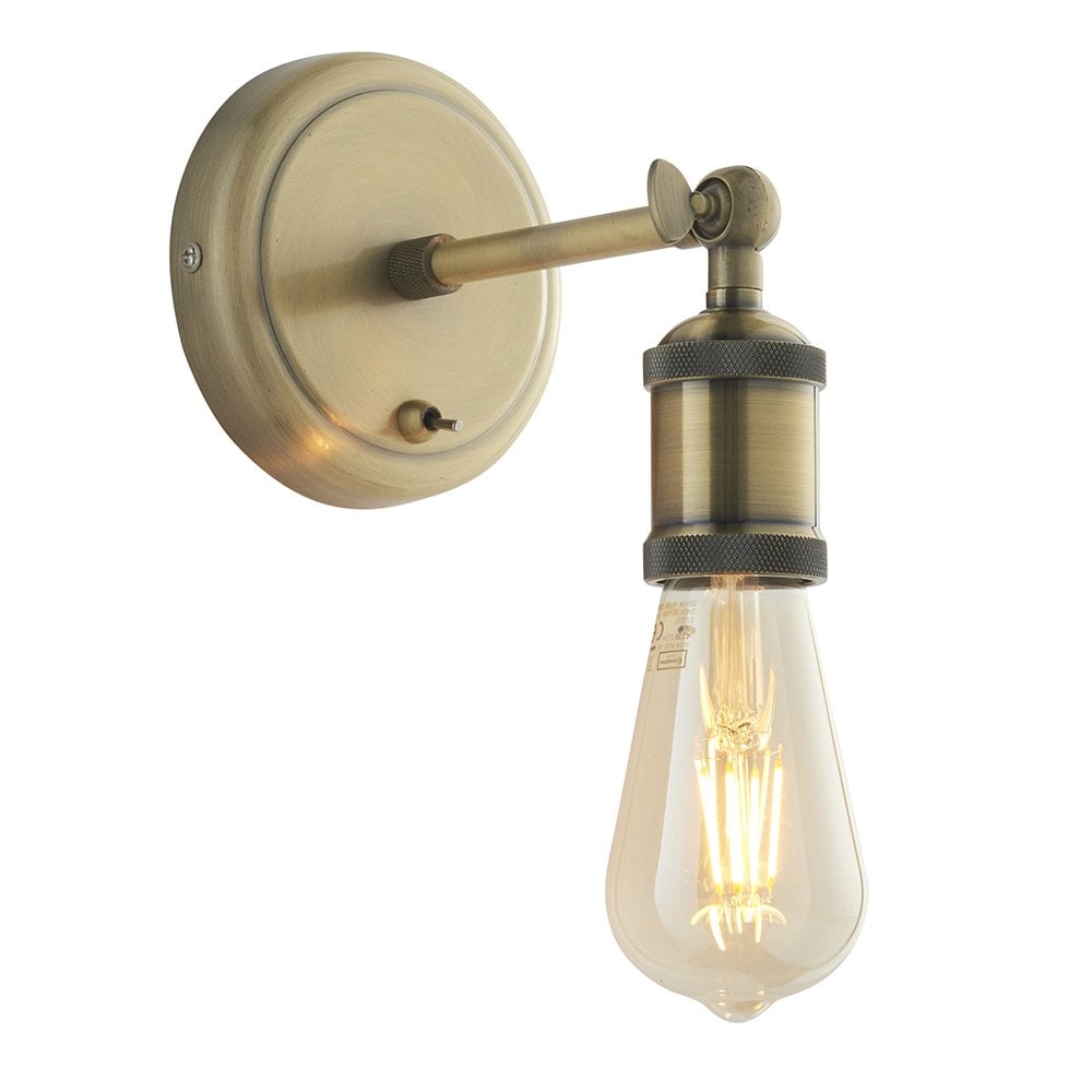 Hal Wall Light in Antique Brass