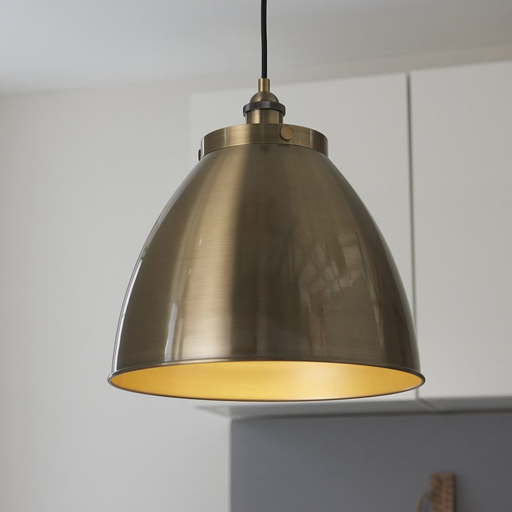 Franklin Large Antique Brass Pendant