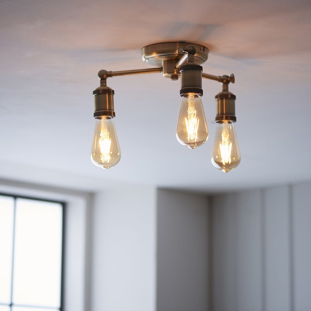 Hal 3 Light Semi Flush Fitting
