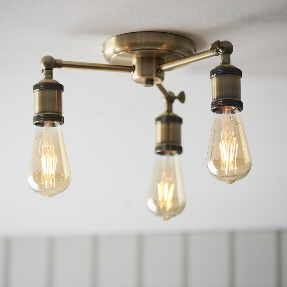 Hal 3 Light Semi Flush Fitting