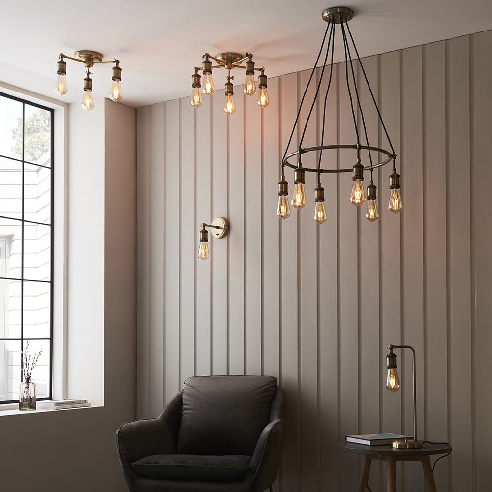 Hal 3 Light Semi Flush Fitting