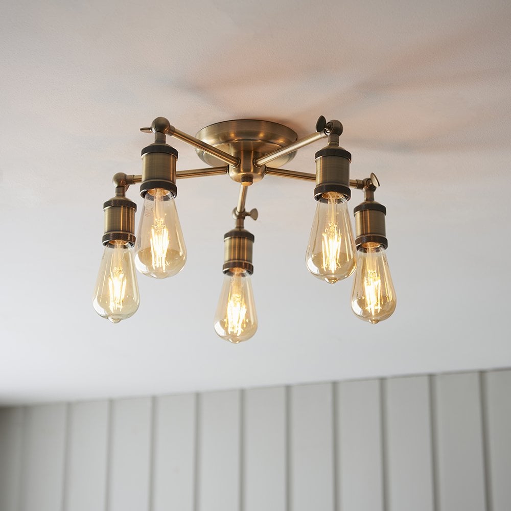 Hal 5 Light Semi Flush Fitting