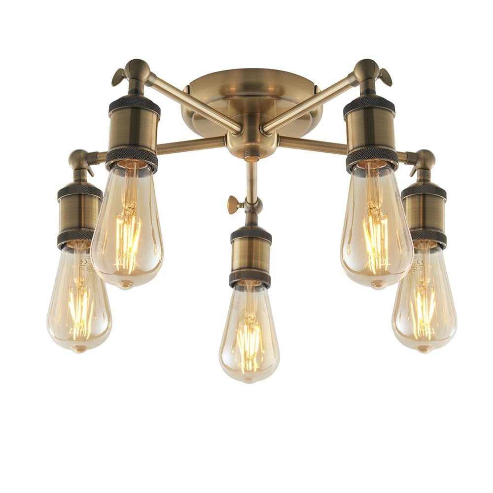 Hal 5 Light Semi Flush Fitting