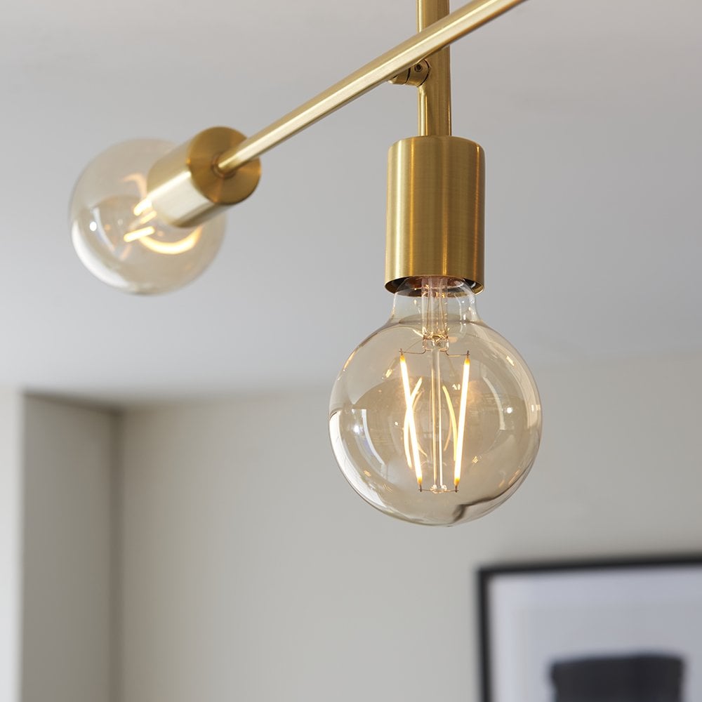 Studio 5 Light Semi Flush in Brushed Brass