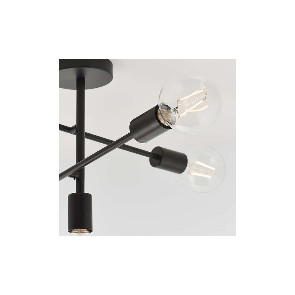 Studio 5 Light Semi Flush in Matt Black Finish