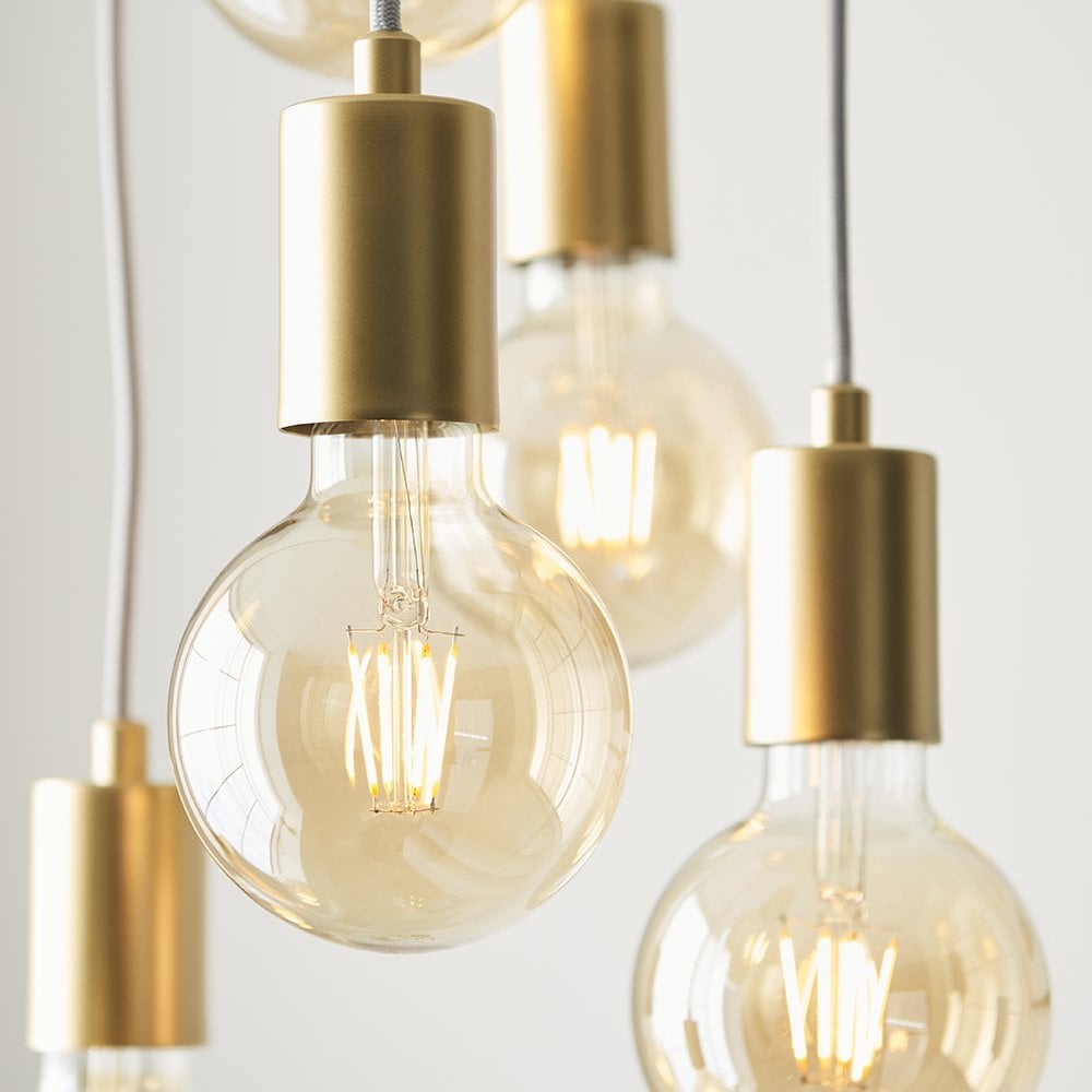 Studio 6 Light Cluster in Brushed Brass