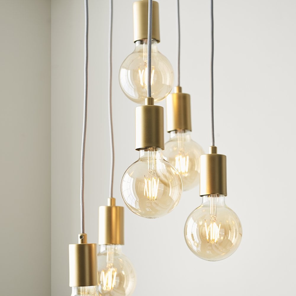 Studio 6 Light Cluster in Brushed Brass