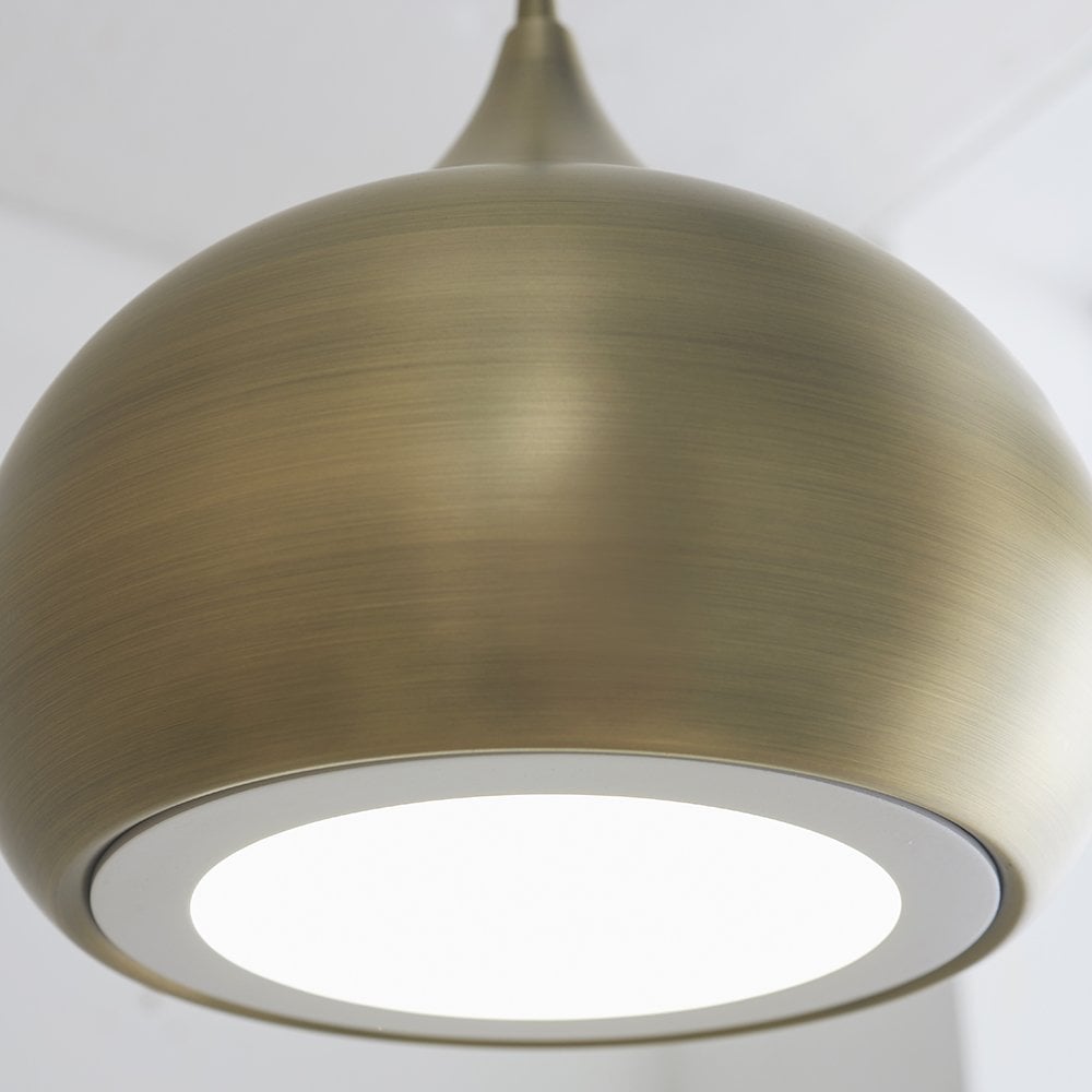 Brosnan LED Pendant in Antique Brass Finish