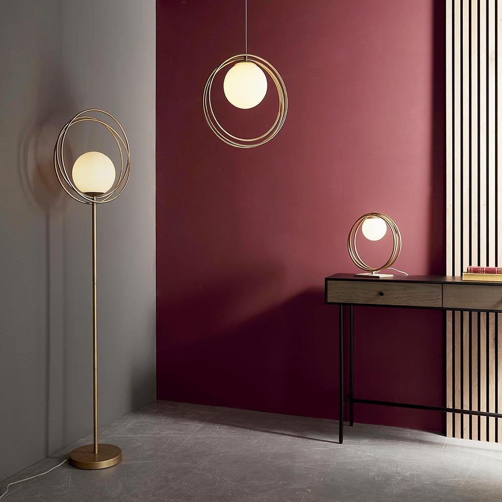Emilio Brushed Gold Looped Floor Lamp