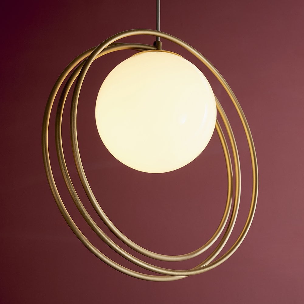 Brushed Gold looped Single Pendant
