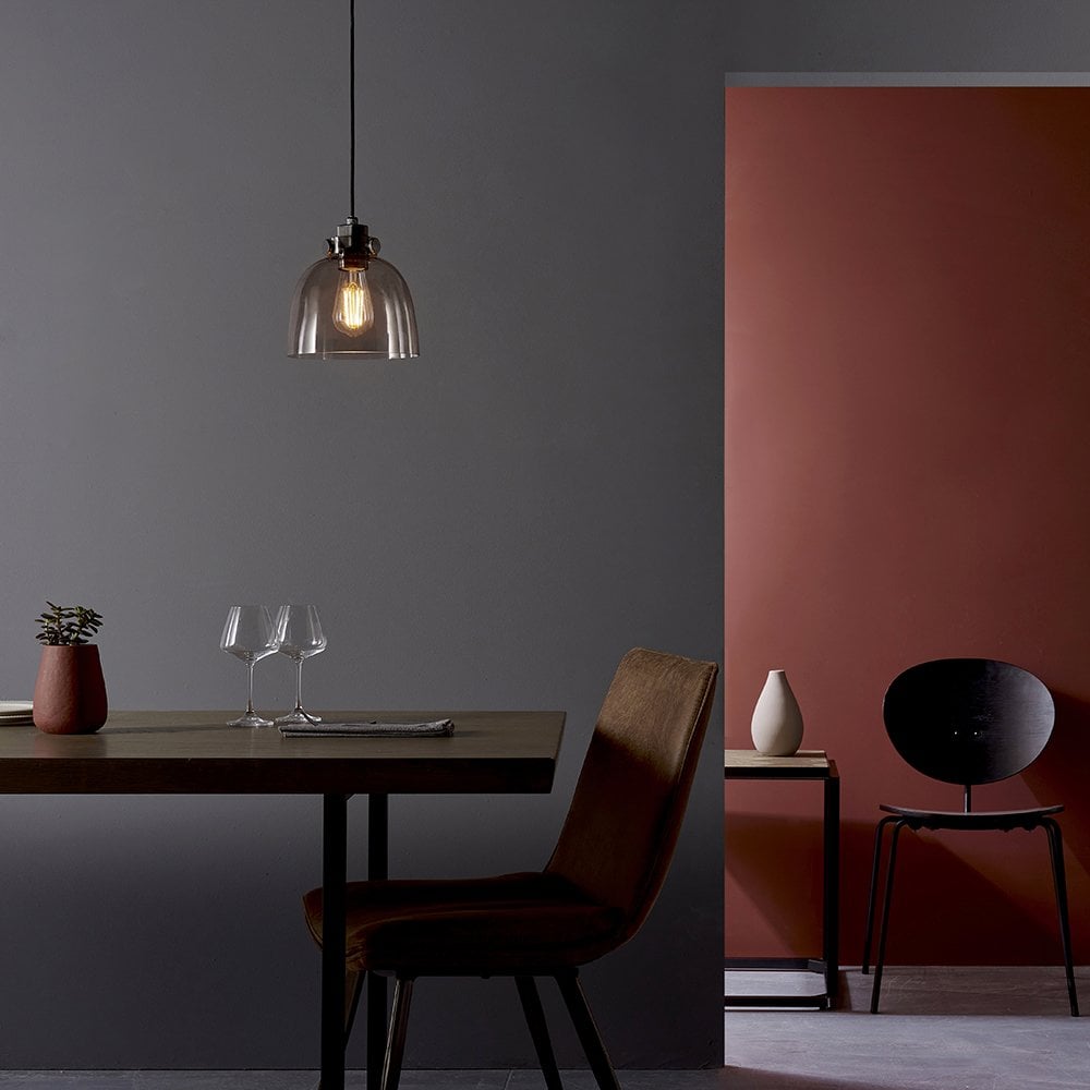 Urban Tinted Glass Pendant with Black Detail