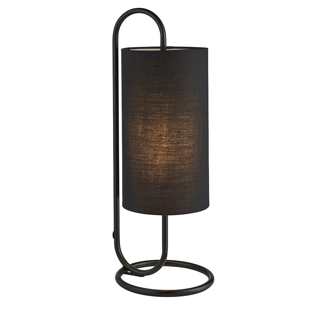 Klip Oval Table Lamp in Matt Black C/W Black Shade