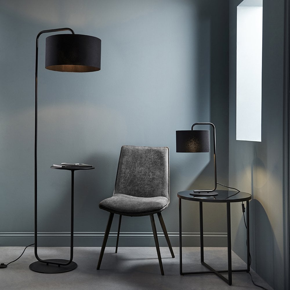 Landis Table Lamp in Black Finish C/W Black Shade