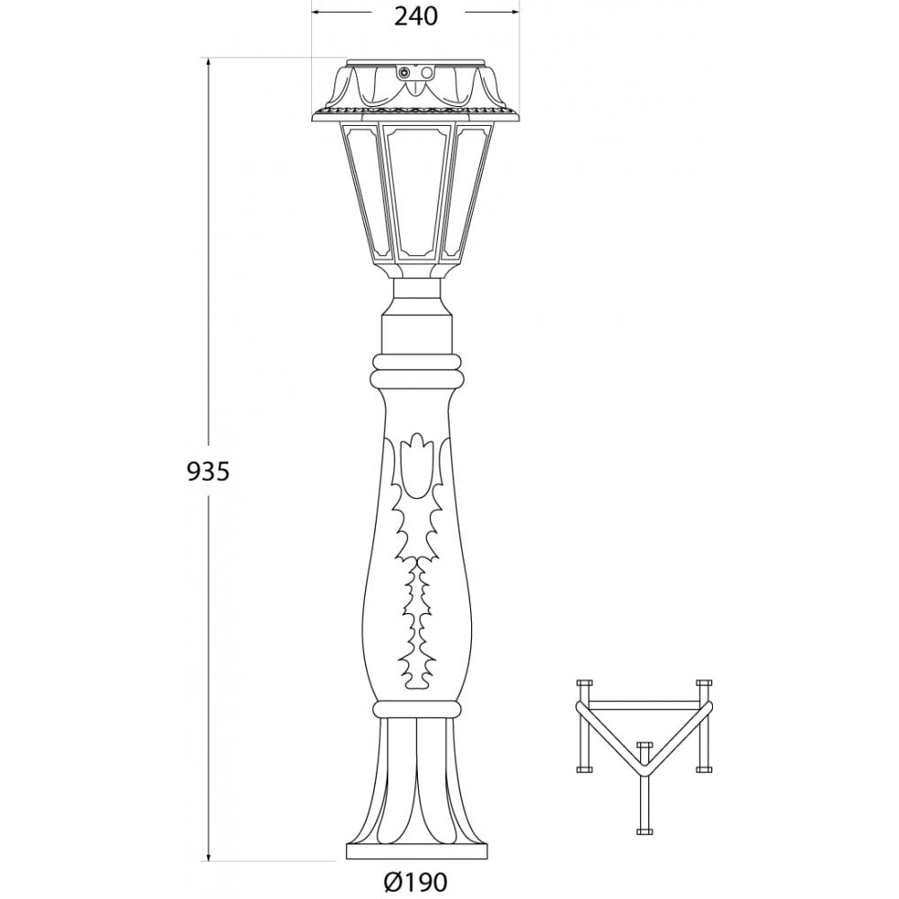 Iafet Rosetta Solar Post Light 2W Sensor & CCT in Black