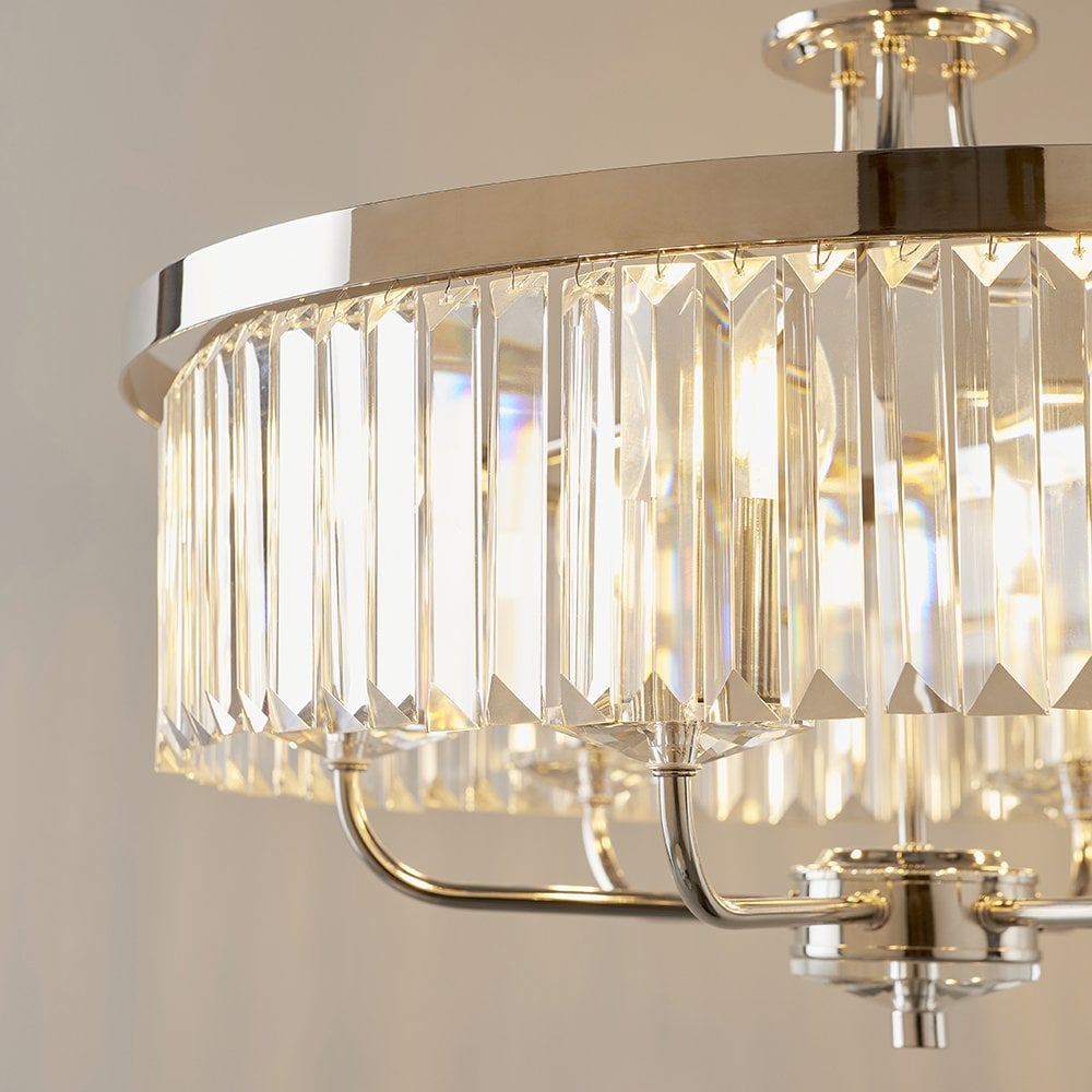 Nickel Chandelier with Clear Glass