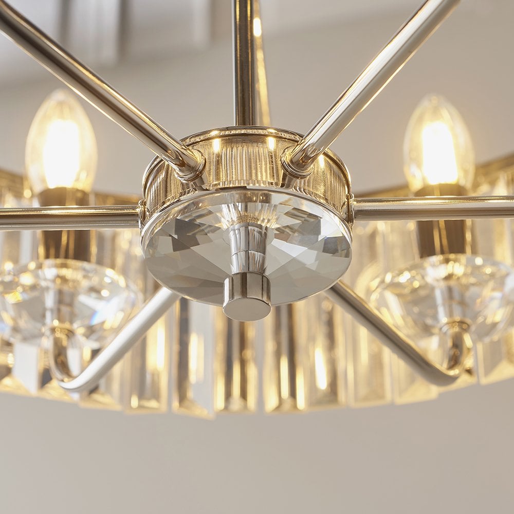 Nickel Chandelier with Clear Glass