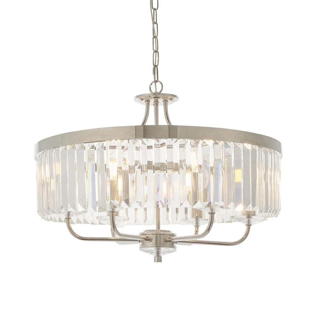 Nickel Chandelier with Clear Glass