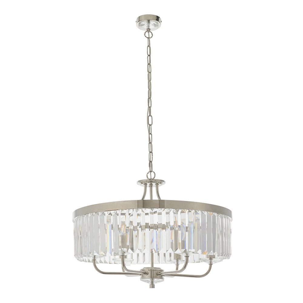 Nickel Chandelier with Clear Glass