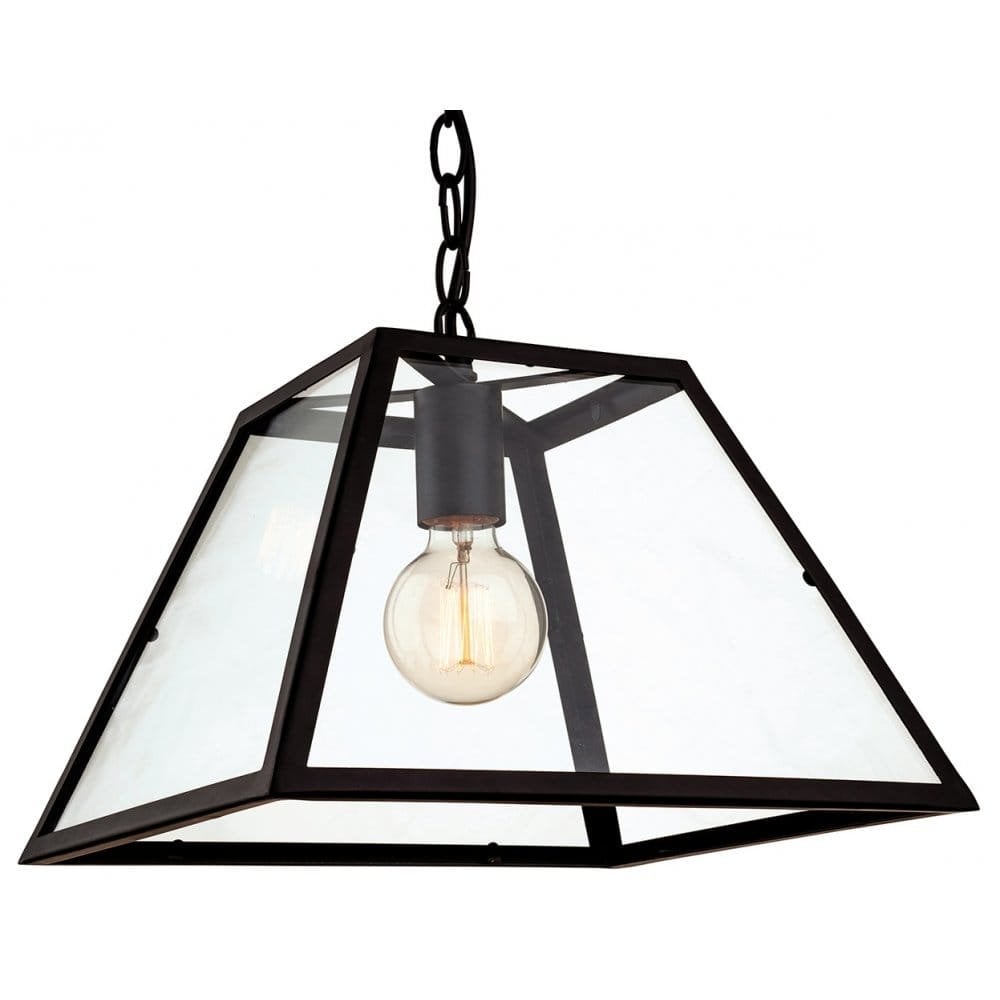 Kew Box Pendant in Black Finish