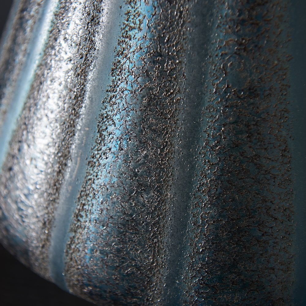 Glass Lamp in Turquoise with Gold Shade