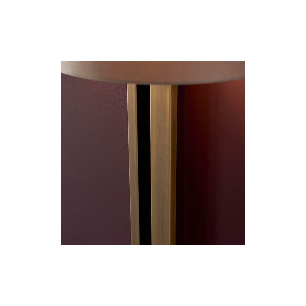 Slotted Panel Bronze Wall Light with Mink Shade