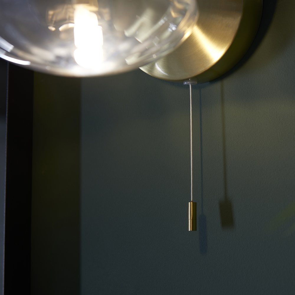 Mobias Classic Linear Wall Light in Gold with Opal Glass