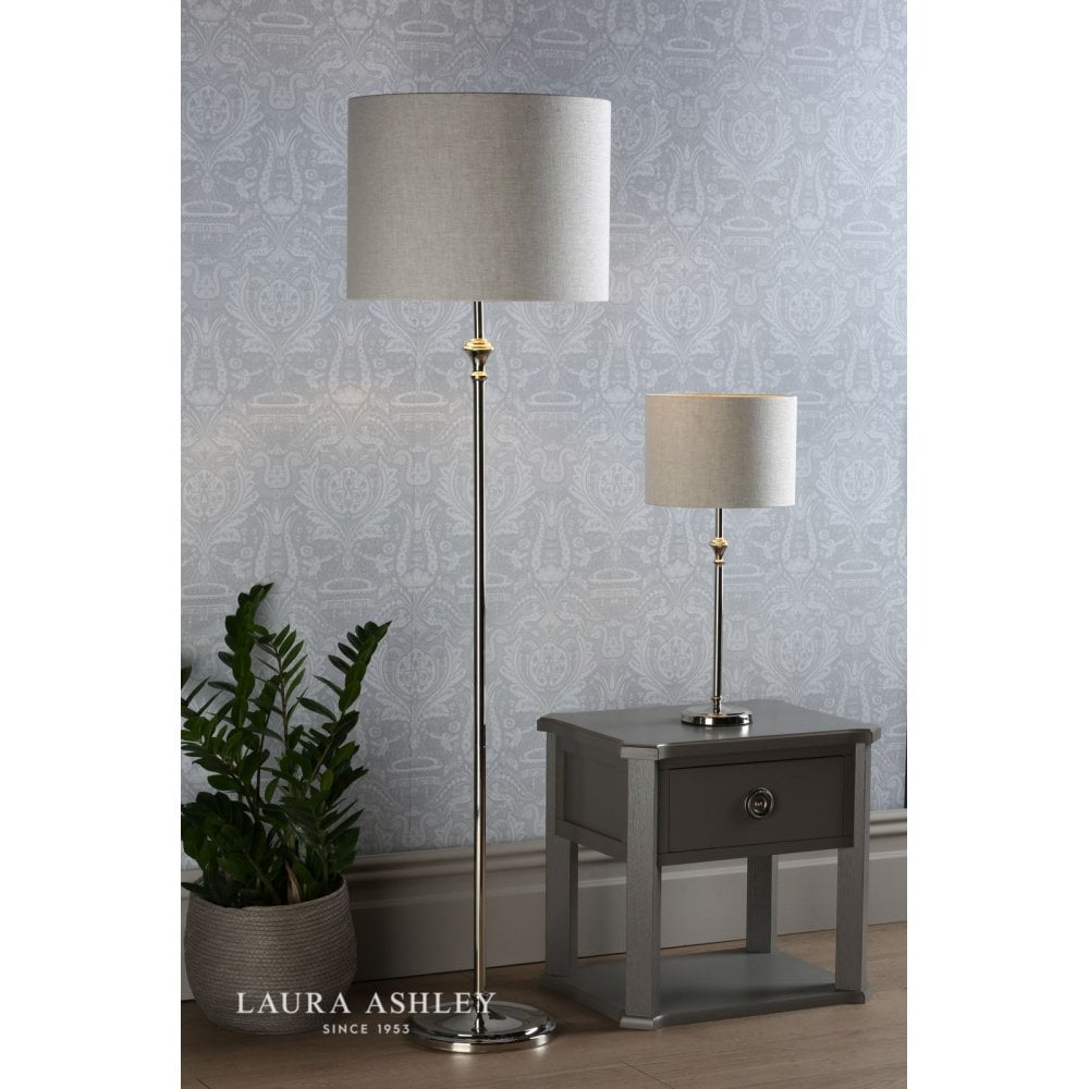 Highgrove Floor Lamp in Polished Nickel C/W Shade