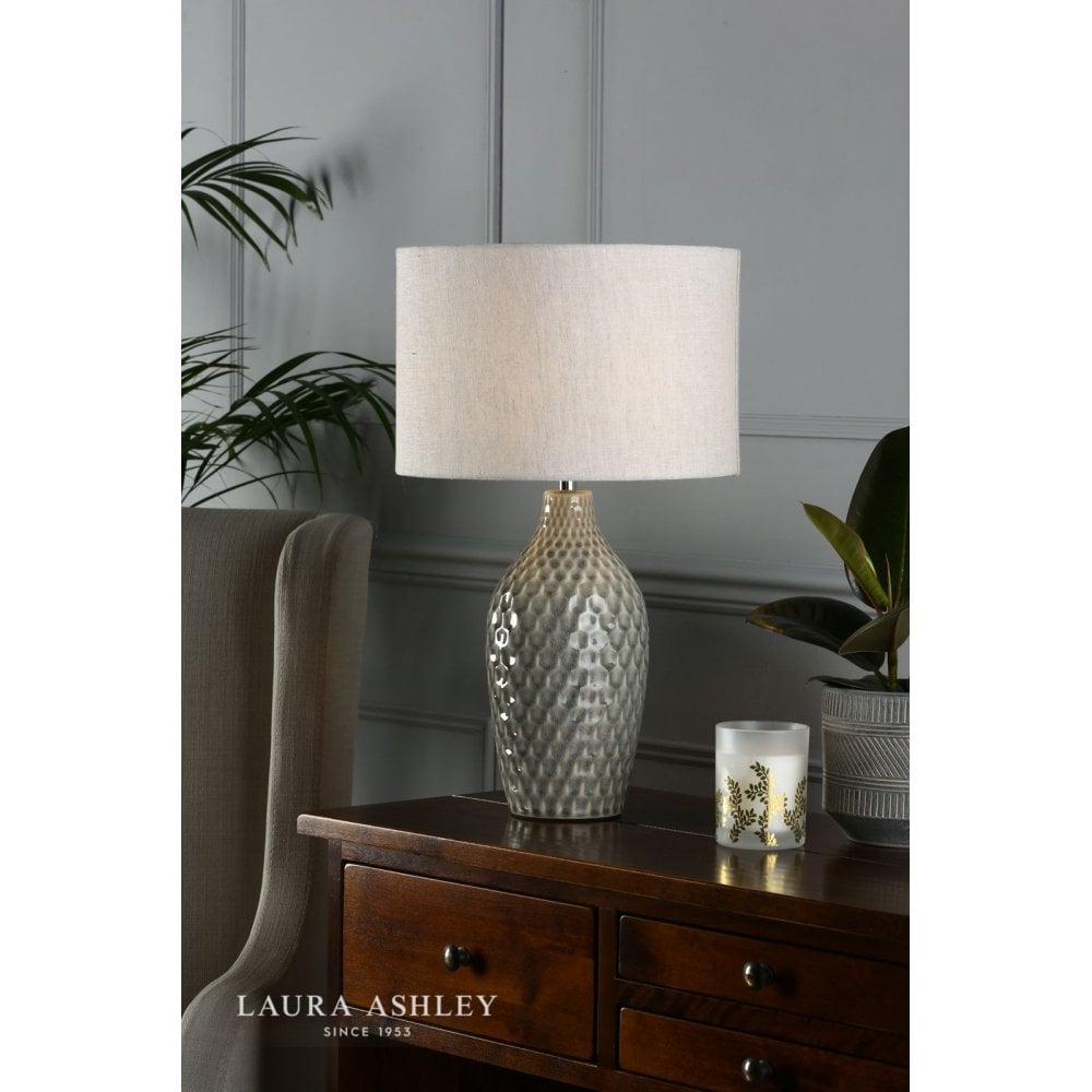 Heathfield Gloss Grey Table Lamp C/W Shade