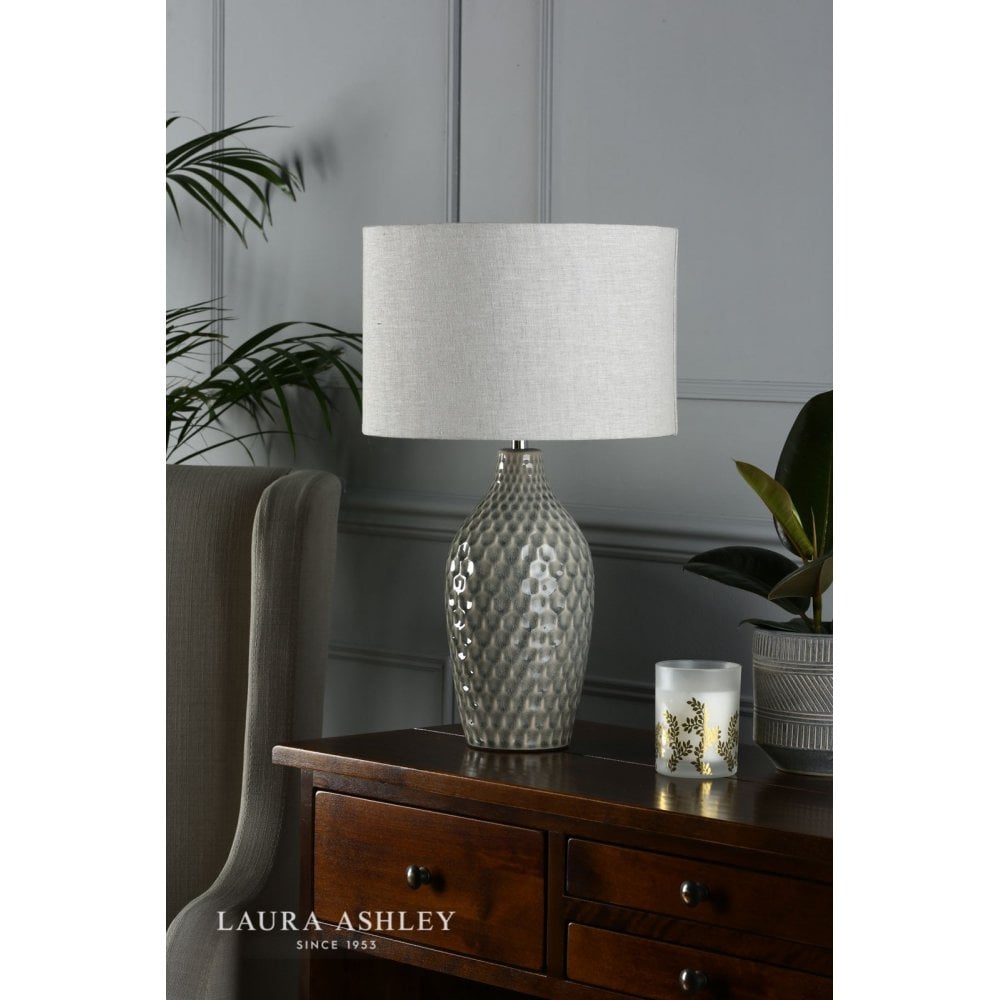 Heathfield Gloss Grey Table Lamp C/W Shade
