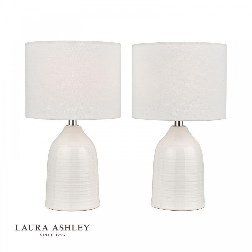 Penny Twin Pack Cream Table Lamps C/W Shade