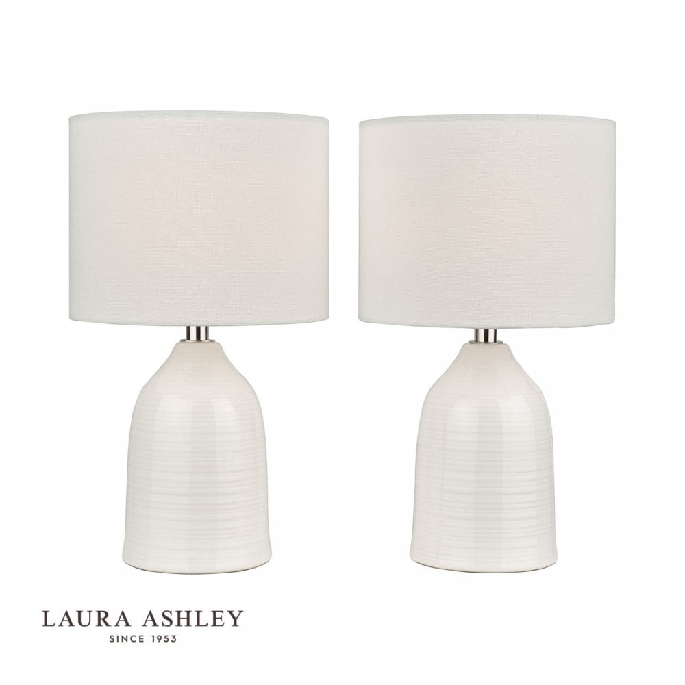 Penny Twin Pack Cream Table Lamps C/W Shade