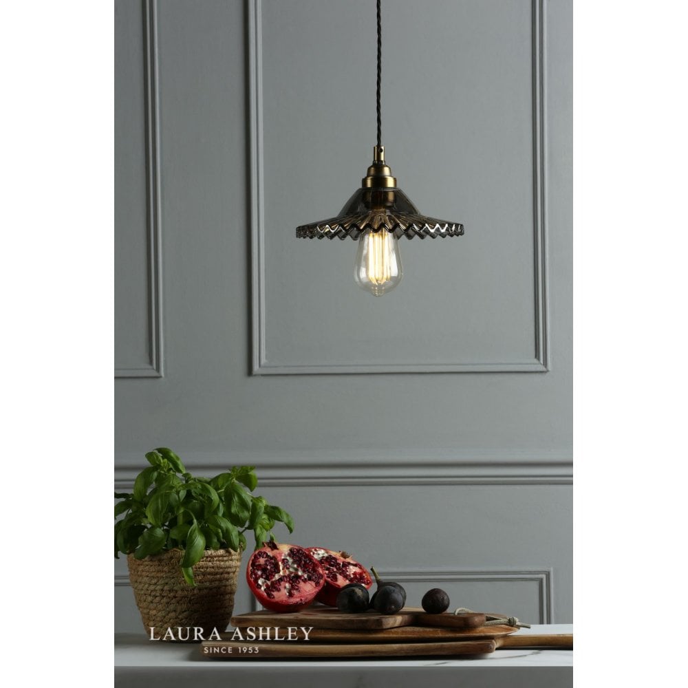 Pippa Aged Brass & Smoked Glass Pendant