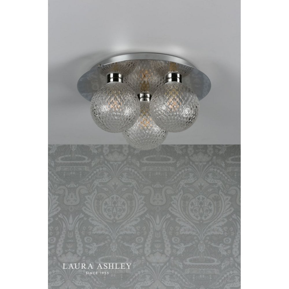 Prague 3 Light Flush Fitting in Polished Chrome IP44