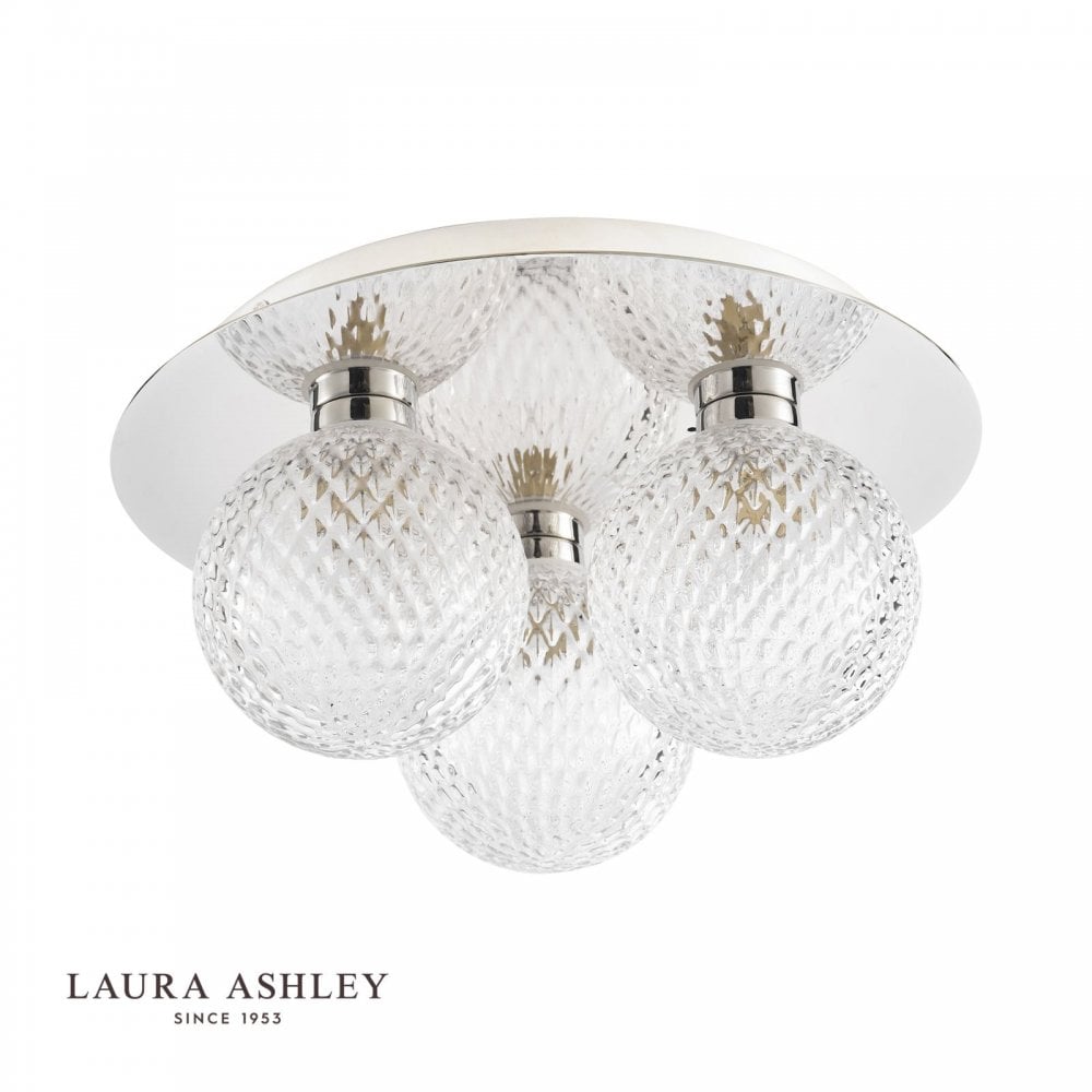 Prague 3 Light Flush Fitting in Polished Chrome IP44