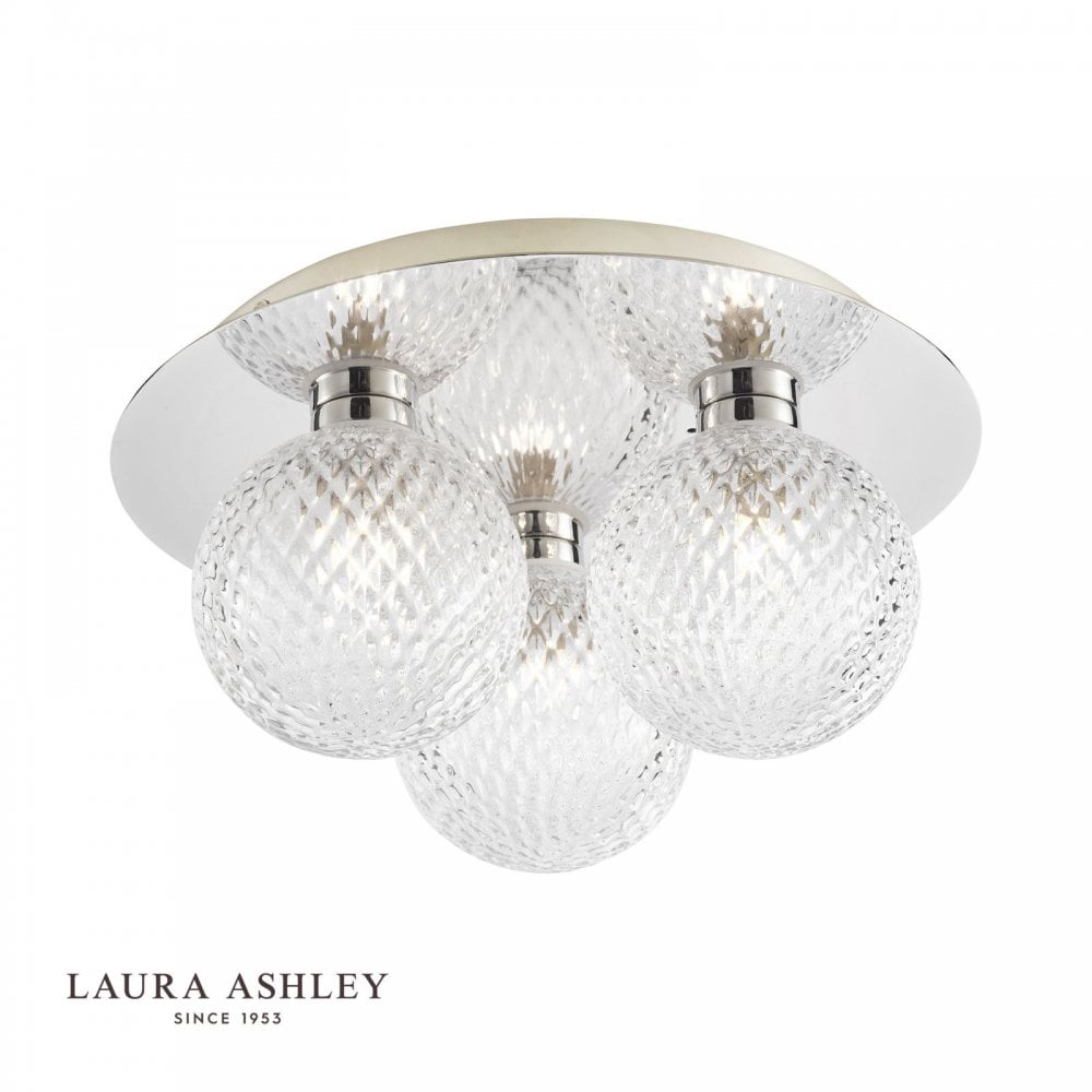 Prague 3 Light Flush Fitting in Polished Chrome IP44