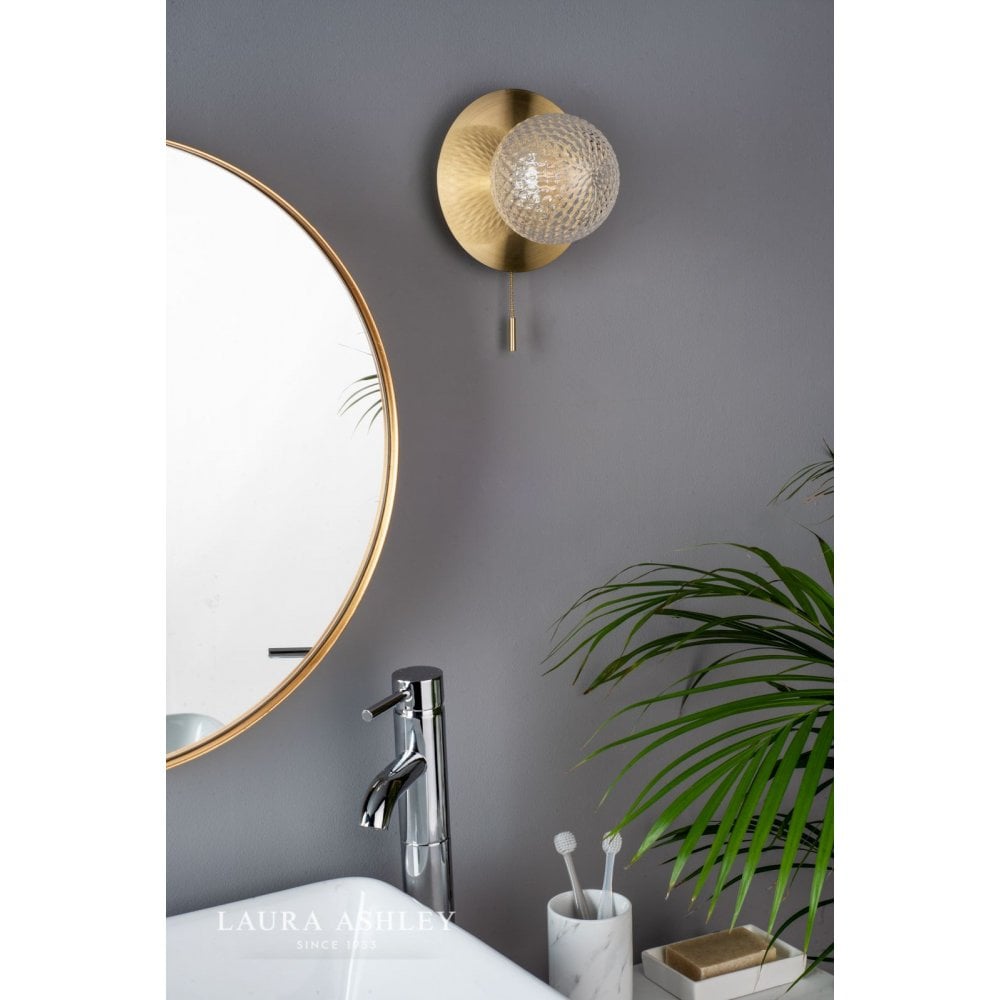 Prague Satin Brass Bathroom Wall Light IP44