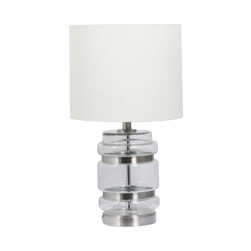 Hartley Satin Chrome Table Lamp C/W Shade