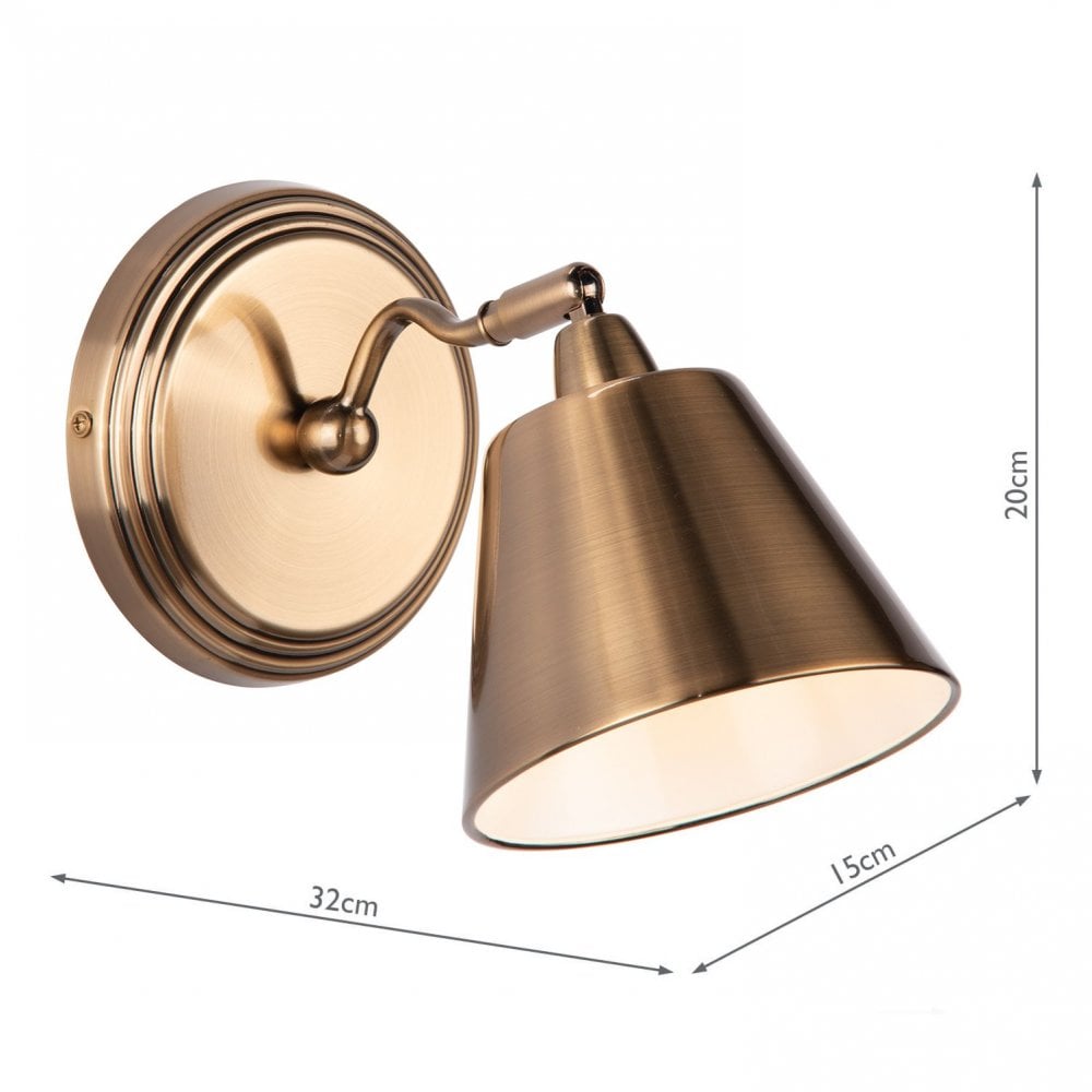 Kempten Wall Light in Antique Brass