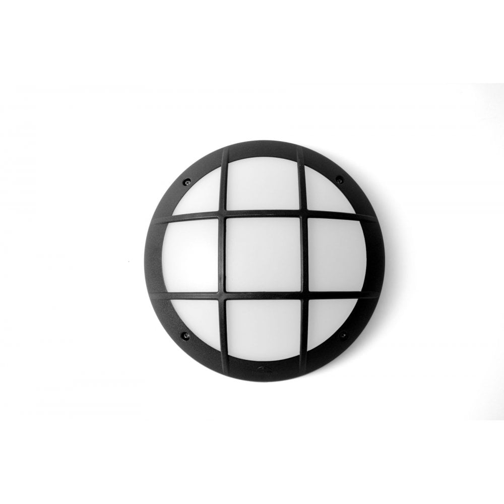 Gelmi Black Grill LED 11W Wall & Ceiling Light with Opal Diffuser