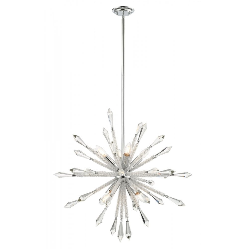 Solaris 8 Light Medium Crystal Starburst Pendant