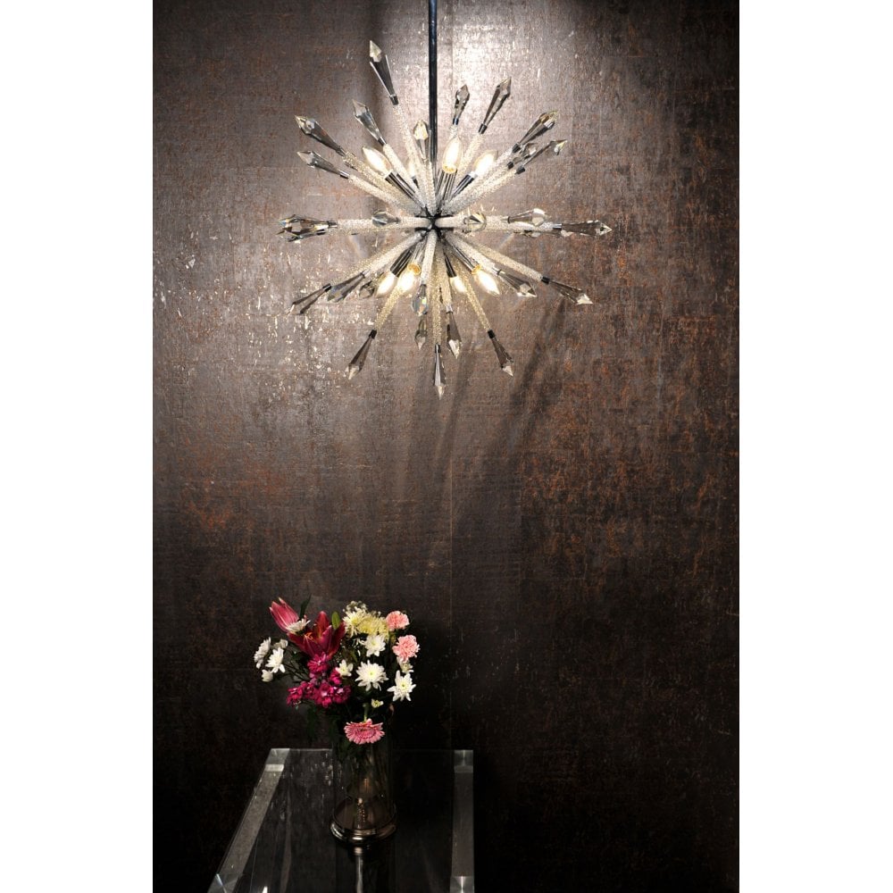 Solaris 8 Light Medium Crystal Starburst Pendant
